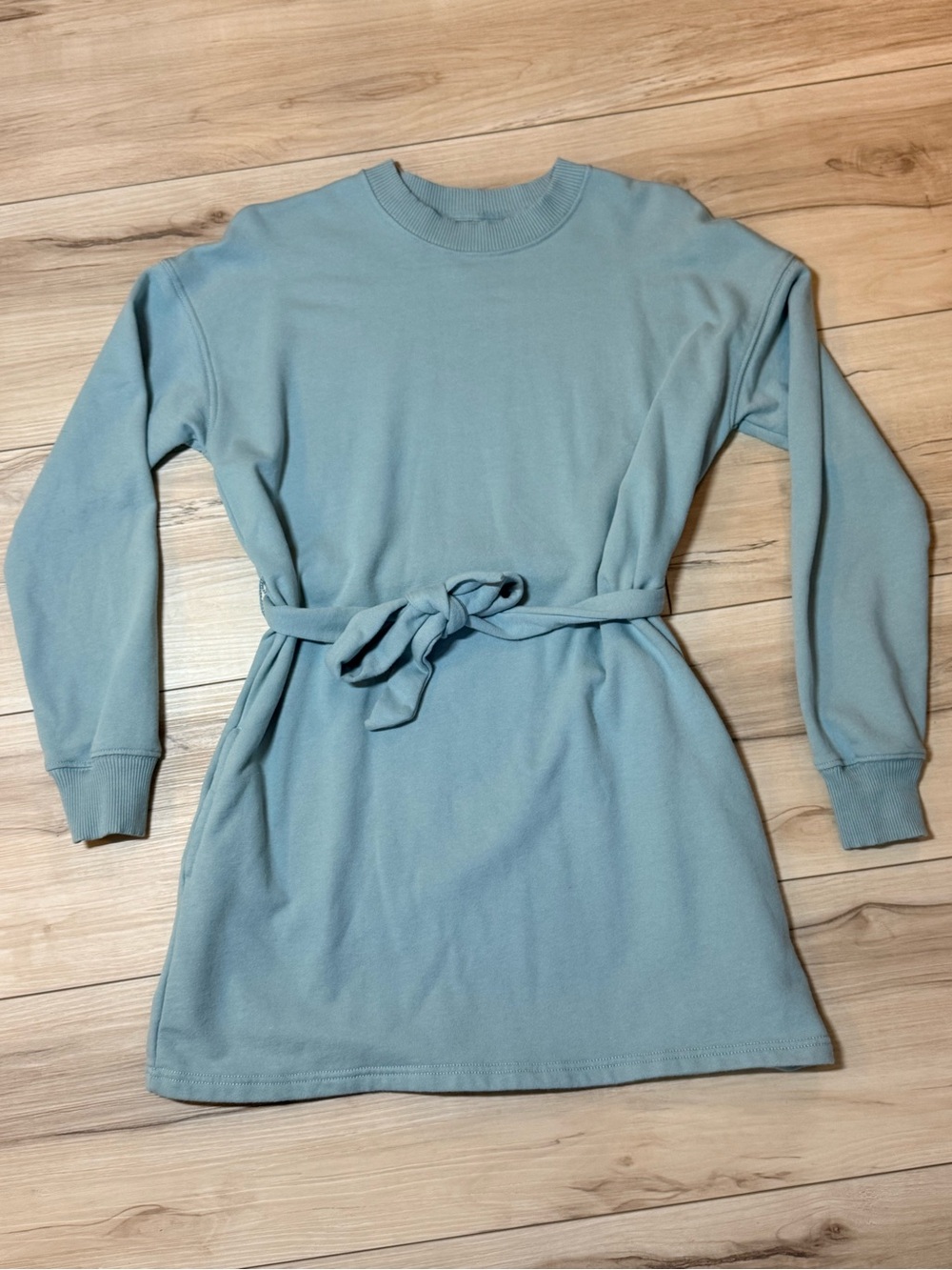 American Eagle Blue Tie Waist Sweatshirt Dress Juniors Size XS